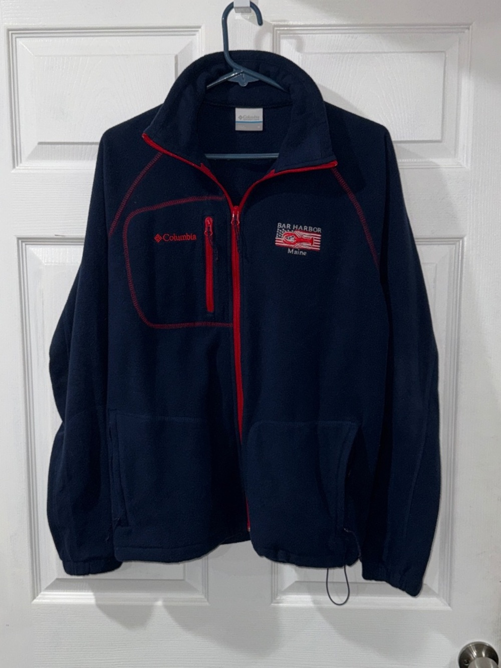 Columbia Zippered Fleece Jacket - Blue - MEDIUM